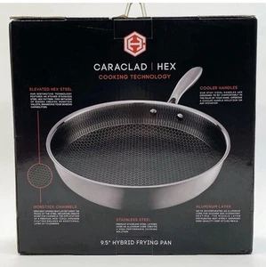 Caraclad Hex 9.5" Hybrid Frying Pan Stainless Aluminum Core Non-Stick Cool Grip - Picture 1 of 5