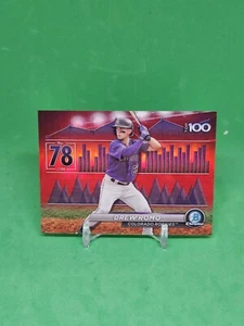 2024 Bowman Scouts' Top 100 Red Drew Romo #/5 Colorado Rockies #BTP-78 - Picture 1 of 2