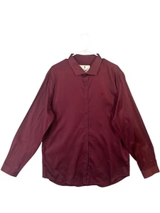 Father Sons Mens Size 3XL Egyptian Cotton Dress Shirt Burgundy Long Sleeve EUC - Picture 1 of 13