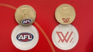 2023 AFL 20 Coins Collection INCLUDING TWO COULOURED COINS + COIN FOLDER + TUBE - Foto 1 di 5