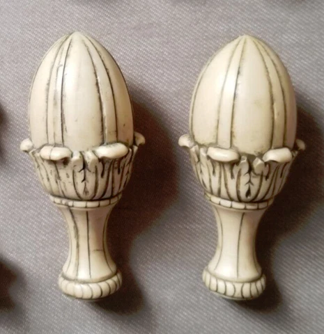 Vintage Antique Lot of Old Plastic Finials Cover