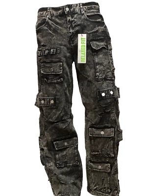 Men’s First Row Martin Relaxed Fit Jeans wilder Denim (Utility) Baggy FRD3122 - Image 1 of 4