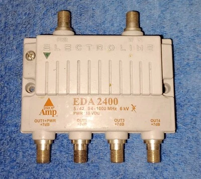 Electroline EDA 2400 Drop Amplifier for Cable CATV, Antenna, RF, TV AMP - Image 1 of 2