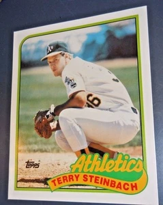 MLB TERRY STEINBACH OAKLAND ATHLETICS 1989 TOPPS 725 CARD FOLDER 9.5" X 11.75" - Picture 1 of 3