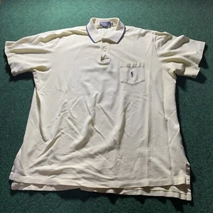 Ralph Lauren gelbes Poloshirt Herren XL Baumwolle Freizeit Pferd Pony Black Label - Bild 1 von 9