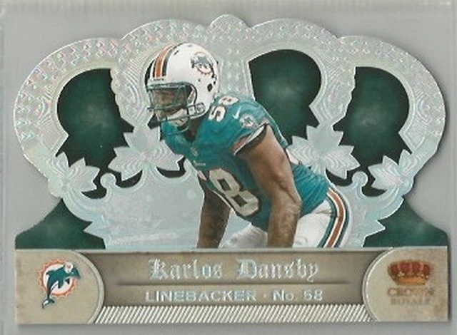 Karlos Dansby Miami Dolphins 2012 Crown Royale SILVER HOLOFOIL 104/149 - Image 1 of 1