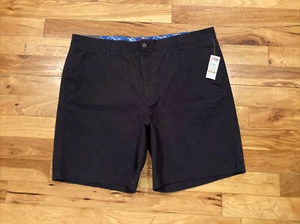 NEW $60 Chaps Black Flat Front 100% Cotton Casual Dress Shorts Mens Size 42 NWT - Picture 1 of 12
