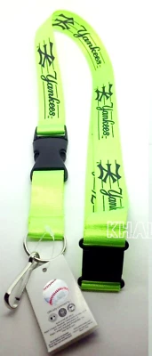 New York Yankees ID Lanyard Keychain Lime Green Color Variation MLB Licensed New - Image 1 of 4