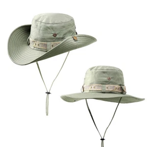 Bucket Hat Boonie Hunting Fishing Outdoor Cap Wide Brim Military Unisex Sun Hats - Picture 1 of 10