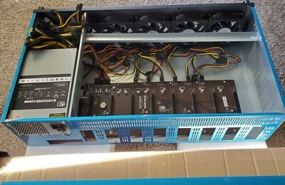 8 GPU COMPLETE MINING CASE. 128GB SSD, 8 GB RAM, 2800 WATT POWER SUPPLY, 5 FANS - Image 1 of 4