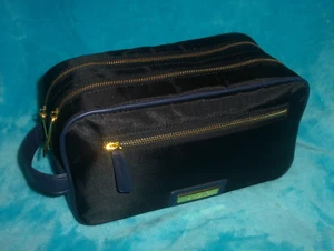 VERSACE Parfums Black W/ Navy Trims Travel Vanity Toiletry Shave Bag-Makeup Case - Picture 1 of 11