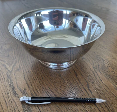 Gorham silverplate footed bowl YG780 8" diam rim, 4.5" diam foot 505kg No dents - Image 1 of 4