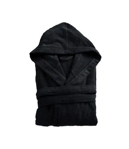 Kinder Kinder 100 % Baumwolle Frottee Handtuch Kapuzenbademantel schwarz 9 - 10 Jahre - Bild 1 von 1