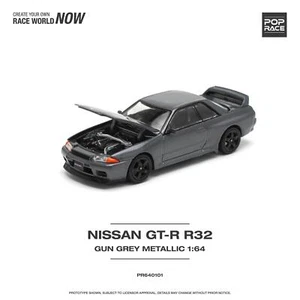 1:64 Nissan Skyline GT-R R32 -- Gun Grey Metallic -- Pop Race - Picture 1 of 11