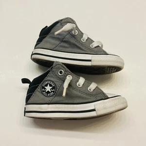 Converse Chuck Taylor All Star Axel Mid Top Slip On Sneaker Boys 6 Gray Black - Picture 1 of 7