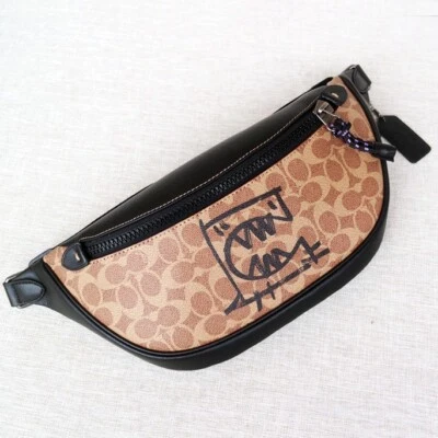 COACH Rivington Belt Bag In Signature Canvas With Rexy By Guang Yu outlet New JP - Image 1 of 4
