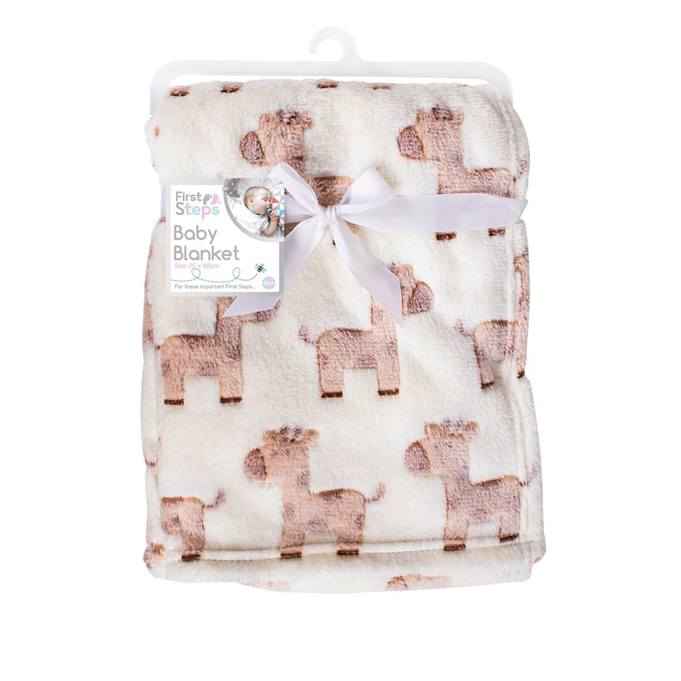 Supersoft Giraffe Baby Blanket 75cm x 100cm Cute Blanket - Image 1 of 1