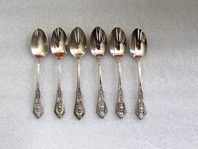 Sterling Silver  Rose point Demitasse Spoons x 6  by Wallace - Image 1 of 4