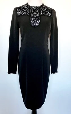 Alexia Admor Black Lace Panel Dress. Retail $225 Price $98 Size S NWT - Imagem 1 de 4