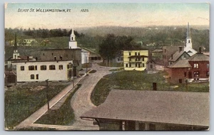Depot Street Williamstown Vermont VT Railroad Station c1910 Postcard - Picture 1 of 2