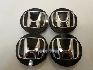 Honda Genuine OEM Wheel Center Cap Set Black 54mm 44732-T6G-J01 ×4 - Picture 1 of 5