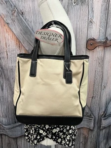 Bolso de Mano COACH Hampton de Lona y Cuero Marrón # 7706 - Imagen 1 de 12