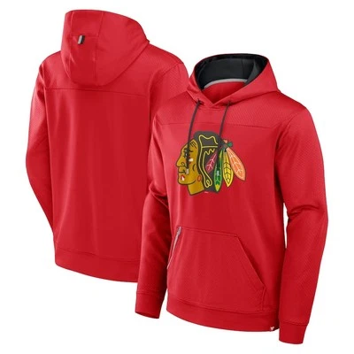 Men's Fanatics  Red Chicago Blackhawks Defender Pullover Hoodie Small - Image 1 of 4