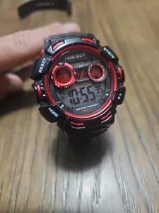 Armitron Pro Sport 40/8393 Black/Red Acrylic Case Quartz Digital Men's Watch  - Picture 1 of 7