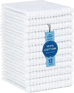 Paquete de 12 toallas de cocina DecorRack 100 % algodón para limpieza, 12 x 12 pulgadas - Imagen 1 de 12