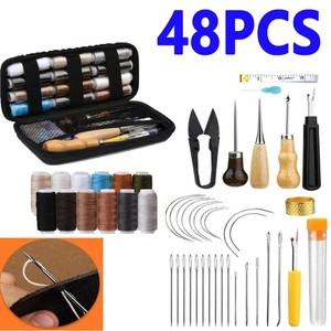 48 PCS Leder Werkzeug Polsternadel Nähen Bohren Handwerk Nähnadeln Groover - Bild 1 von 14