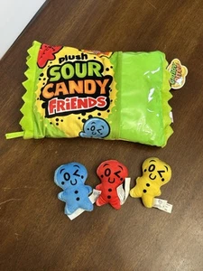 Sour Patch Kids Candy Package Pillow With 3 Plush Stuffed Kids - Picture 1 of 8