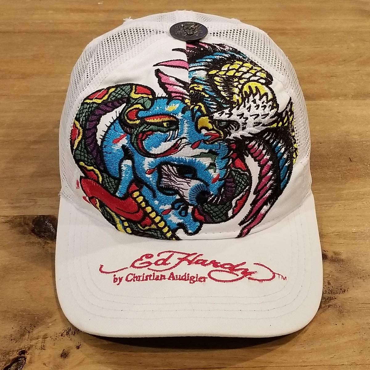 00's Christian Audigier キャップ Ed Hardy 白 Authentic Ed Hardy by