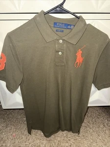 New Ralph Lauren Boys Polo Classic Fit Shirt Green Big Pony Size M(10-12) - Picture 1 of 8