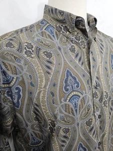 Vintage Chaps Ralph Lauren Shirt Mens Large Brown Button Down Paisley - Picture 1 of 5