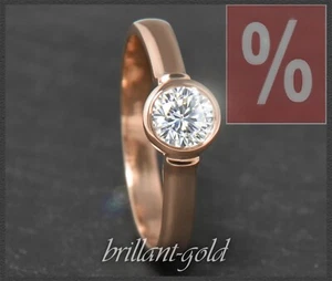 585 Rotgold Ring mit 0,59ct Brillant in River D; 14 Karat Gold Damen Solitärring - Bild 1 von 8