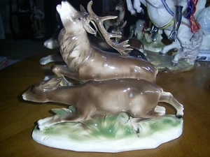 Große Porzellan Figur "Paar Hirsche" Alte! Selten! Sitzendorf - Bild 1 von 6