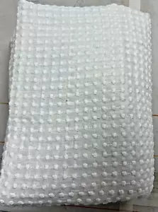Large Embroidered Sheer Polka-Dot Fabric Piece - Versatile, Simple & Timeless - Picture 1 of 2