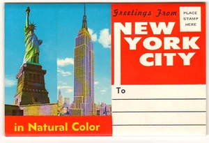 New York City 1950s Souvenir 14 Photograph Fold Out Postcard Album - Unused MINT - Bild 1 von 8