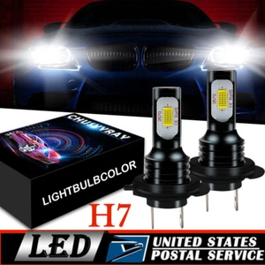 Luces Para Auto Coche 8000lm 6500k LED Bombillas De Los Faros H7 2 Piezas - Picture 1 of 12