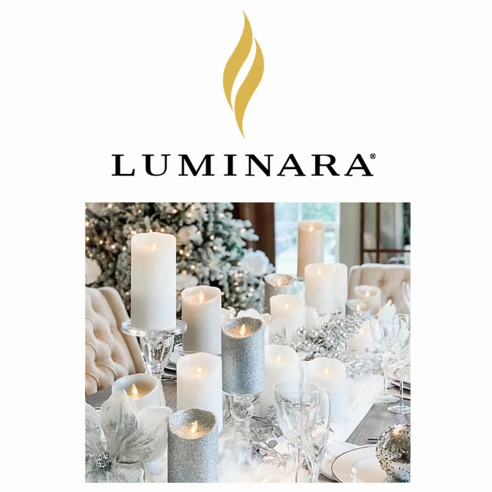 Luminara Flameless 5"&7" Glitter 2-Pack Candle Set H230857 Emerald Green EW-J