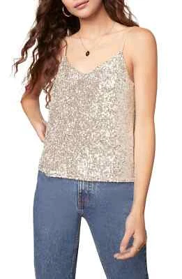 Top de lentejuelas BB Dakota x Steve Madden L65515 para mujer color marfil talla M Foto 1 de 3