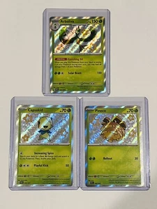 Pokemon Paldean Fates Shiny Rare- Pineco 099/091, Arboliva 104/091, Capsakid 106 - Picture 1 of 8