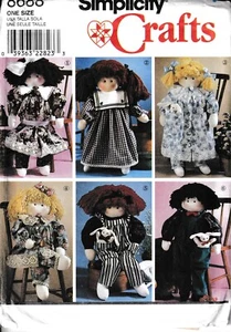 Vtg 1990s Soft Sculpture Stuffed Doll & Clothes 22" Tall Sewing Pattern - Picture 1 of 3