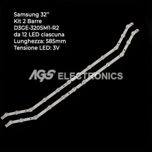 KIT 2 BARRAS DE TV LED TIRAS SAMSUNG D3GE-320SM1-R2 BN96-28763A UE32H5303AK - Picture 1 of 1