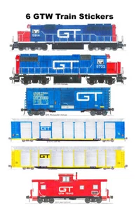 Grand Trunk Western Manifest Train 6 pegatinas individuales Andy Fletcher - Imagen 1 de 1