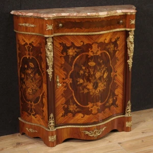 Inlaid sideboard antique style Napoleon III furniture marble top 20th century - Picture 1 of 11