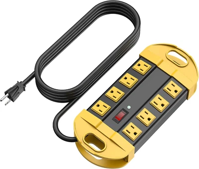 8-in-1 Heavy Duty Metal Power Strip with Surge Protector 8 Outlets 15' Cord - Image 1 of 4