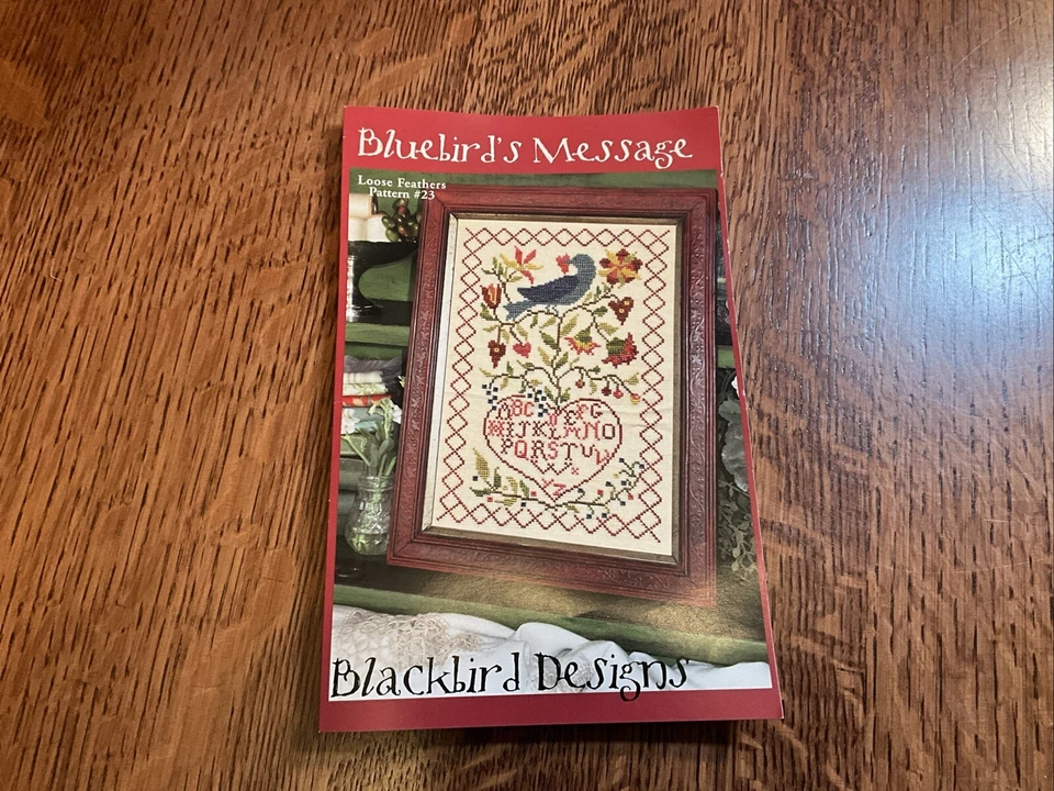 Blackbird Designs Bluebird's Message Cross Stitch Pattern Loose Feathers #23 - Image 1 of 4