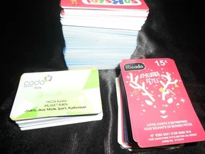 GROS LOT DE 204 CARTES CADEAU VIDES ILLICADO CADO SPIRIT CADHOC KADEOS TOYSRUS - Picture 1 of 10