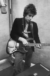 BOB DYLAN POSTER IN STUDIO PLAYING BASS B&W 24x36 NEW FREE SHIPPING - Picture 1 of 1